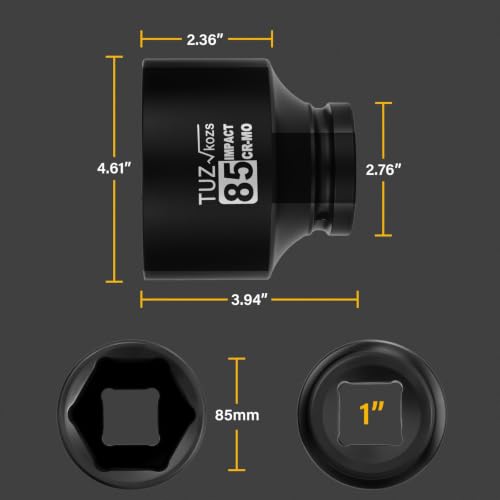Image of 1 Inch Drive 85mm Standard Metric 6 Point CR-MO Impact Socket