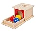 Adena Montessori Full Size Object Permanence Box with Tray Three Balls Montessori Toys for 6-12 Month Infant 1 Year Old Babies Toddlers