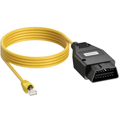 AUTOUTLET Cable Ethernet Enet OBD2, Adaptador RJ45 de 2 m, Compatible con BMW Serie F, OBD2 a ENET Ethernet Cable RJ45, Adaptador de diagnóstico con Interfaz RJ45 estándar