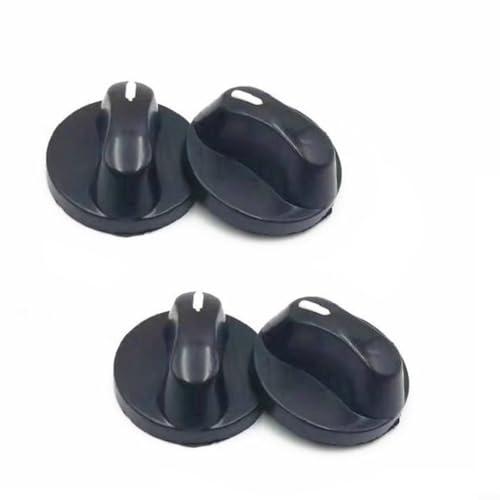 MIKMLYZE Lot de 4 boutons d'interrupteur de cuisinière à gaz, boutons de rechange en plastique noir pour cuisinières standard, cadrans de commande...