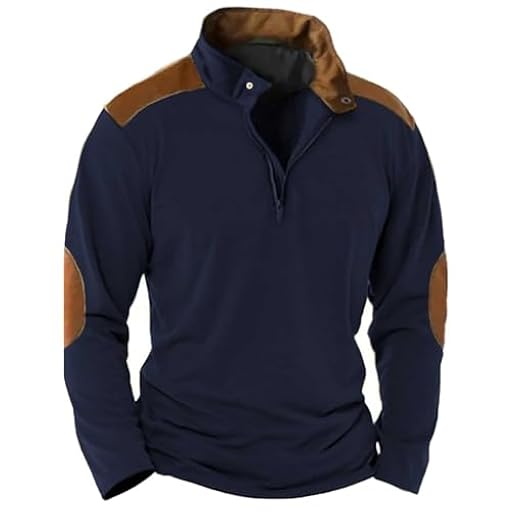 Generisch Jersey para hombre de invierno, sudadera de trabajo con media cremallera con botones abiertos, cuello de pie, suéter térmico, bloqueo de color, manga larga, suéter informal, marine, L | Ya disponible en tu tienda friki favorita! En mundofriki.es!
