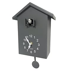 WALPLUS Minimalist Cuckoo Clock Grey Pendulum Quartz Bird Clock Pendulum Clock Wall Art Wall Clock