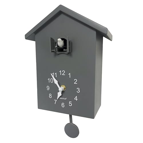 WALPLUS Horloge Coucou Foret Noire Carillon Horaire Horloge Coucou en Bois Volume Réglable Mouvement à Quartz Pendules à Coucou pour la Maison Bureau...