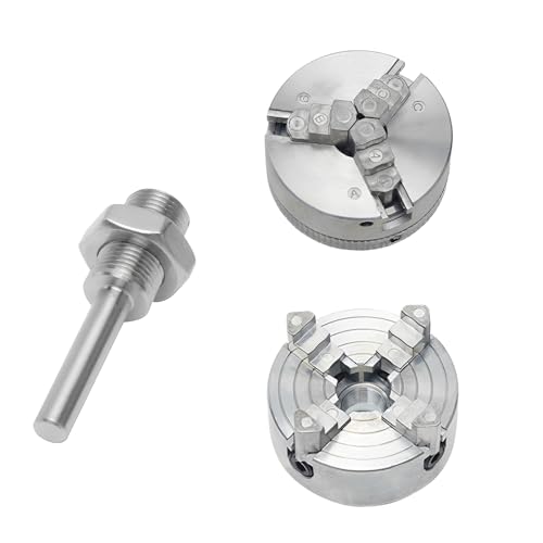 Generic 4 Jaw Lathe Chuck, Zinc Alloy Optional Clamp Accessory with Connecting Rod, Self Centering Wood Turning Chuck for Mini Metal Lathe (Connecting Rod)