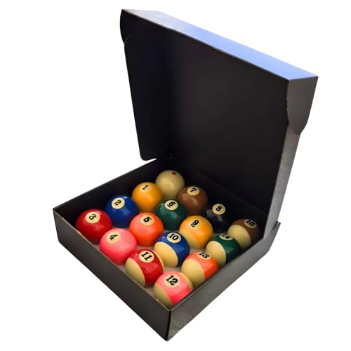 TriUnytion Juego de Bolas de Billar 57,2 mm, 16 Piezas Juego Completo Bolas de Mesa de Billar de Resina Standard para Competición y Ocio
