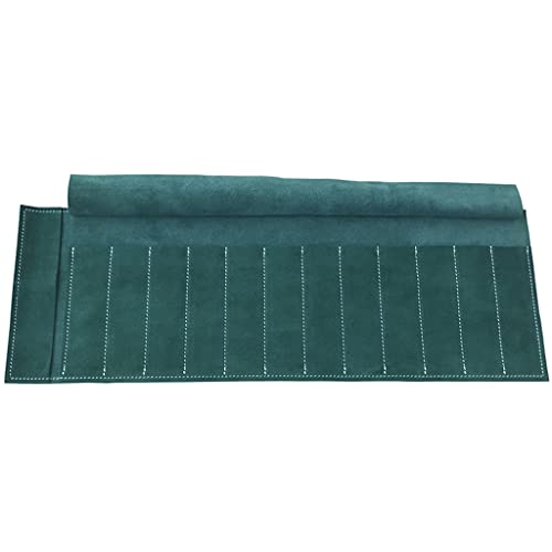 LYSPYXGS Étui à Crayons en Cuir de Grande capacité 12 bâtons Rideau de Stylo en Peau de Vache Housse de Protection rétro multifonctionnelle (Couleur : Vert, Taille : 12 bâtons) (Vert 12 bâtons) Haut
