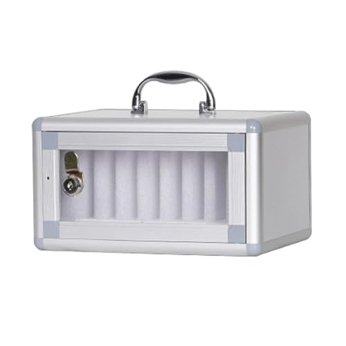 Supporto per telefono da parete in alluminio con blocco di sicurezza e maniglia, ideale per scuole e aziende, design elegante per una maggiore sicurezza e nizzazione