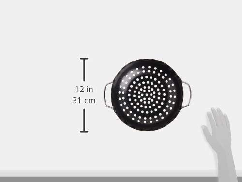 Tablecraft Bbq Metal Handle 13-Inch Non Stick Coating Round Grilling Wok, Small, Black #TOP5