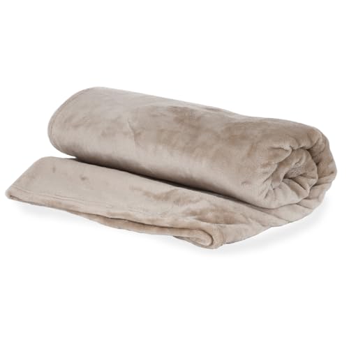 Opiniones de Cobijas matrimoniales los más recomendados. 47 GAON. Cobija Matrimonial Manta para Sofa y Cama de Forro Polar Frazada Comoda Suave y Calientita de Calidad Premium (Beige)