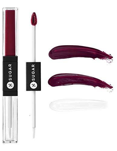 Image of SUGAR Cosmetics - Smudge Me Not - Lip Duo - 25 Very Mulberry (Deep Berry) - 3.5 ml - 2-in-1 Duo Liquid Lipstick with Matte Finish and Moisturizing Gloss
