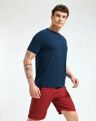 Image of Wellbi Bamboo Performance T-Shirt for Men | Raglan Sleeve Gym Training Sportswear | Quick Dry Moisture Wicking Anti-Bacterial | Ultra-Soft Breathable Eco-Friendly Activewear