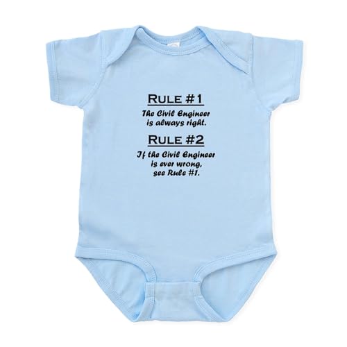 CafePress Civil Engineer Infant Bodysuit Cute Infant Bodysuit Baby Romper Sky Blue