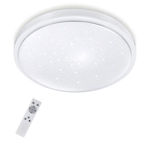 Preisvergleich Produktbild LED Deckenlampe Dimmbar mit Fernbedienung, 24W Sternenhimmel LED Deckenleuchte für Schlafzimmer Kinderzimmer Küche Wohnzimmer, 3000-6500K Rund Ø35cm