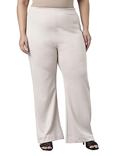 Image of GO COLORS Soft Cotton Stretch Flared Pant Full Length for Women| Breathable, High Rise