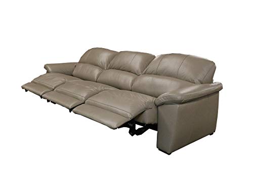 Sofá Reclinável Elétrico de Couro Macan - 3 Lugares - 3,26 m - Avelã