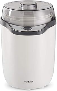 VonShef Yoghurt Maker Machine  Yogurt Maker with Strainer & Recipes Included, 1.8L, Ideal for Greek & Natural Yoghurt with No Sugars or Preservatives, Easy Cleaning & Simple Operation - White