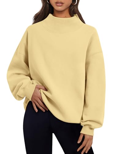 Trendy Queen Womens Oversized Sweatshirts Turtleneck Pullover Long Sleeve Hoodies