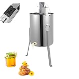 Elektrischer Honigschleuder, 4-Waben Honigschleuder, 140W Honig-Extraktor, Edelstahl mit Deckel, Einstellbare Geschwindigkeit, Trommelhöhe 61cm, Leicht zu reinigen, für die Bienenzucht