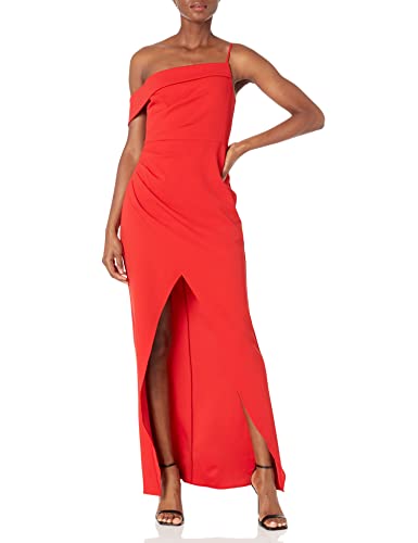 BCBGMAXAZRIA Asymmetrical Neck High Low Evening Gown #TOP25