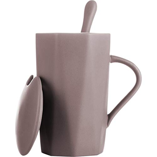 Simple tasse en céramique avec des modèles couple de tendance de la personnalité cuillère couvercle tasses à boire une paire de tasses à café créatif for les hommes et les femmes Cover