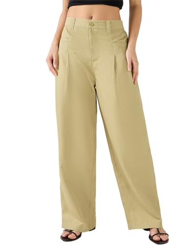 Pantalon pour femme Bewakoof beige taille S confortable et stretch
