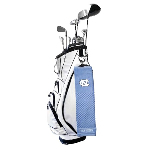 Image of Team Golf NCAA North Carolina Tar Heels Embroidered Golf Towel Embroidered Golf Towel, Checkered Scrubber Design, Embroidered Logo