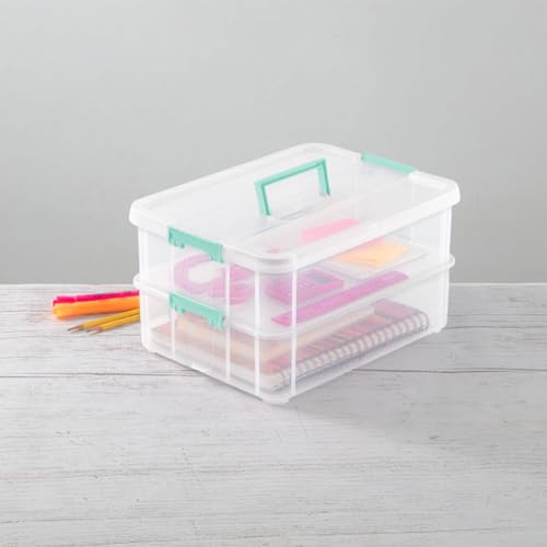 Sterilite Stack & Carry 2-Layer Handle Storage Box with Lids, 4-Pack - image 8
