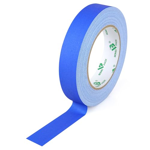 Image of BOMEI PACK Blue Gaffer Tape, Matte Non-Reflective, 1inch x 30yds No Residue Hand Tear Self-Adhesive Gaffer Tape for Labeling, Cable, Stage, Photo Studio, Painters and Duct Repair, 1 Pack