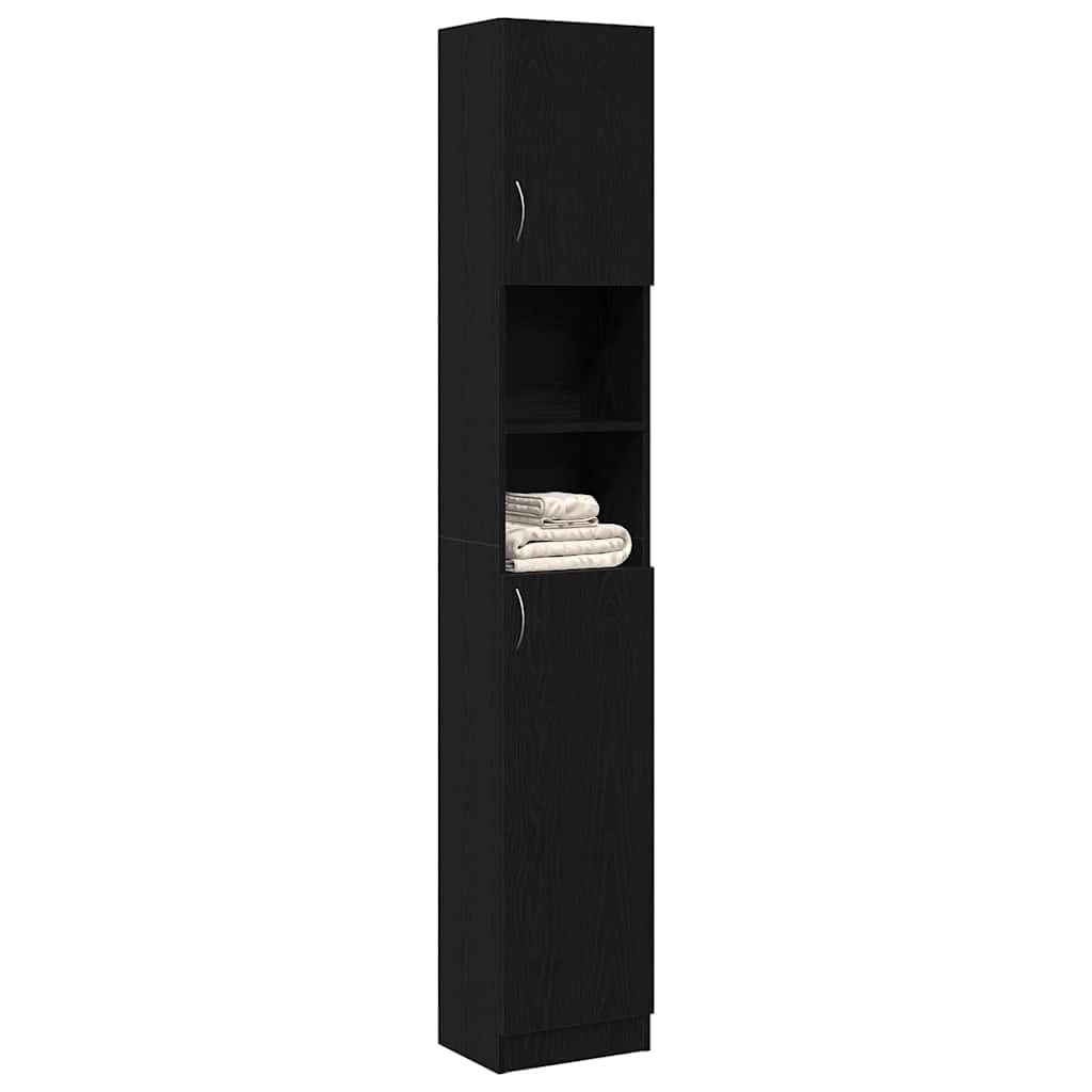 Armoire De Salle De Bain HOMTAKIE - Meuble Rangement Brun, 6 Compartiments, Polyvalent