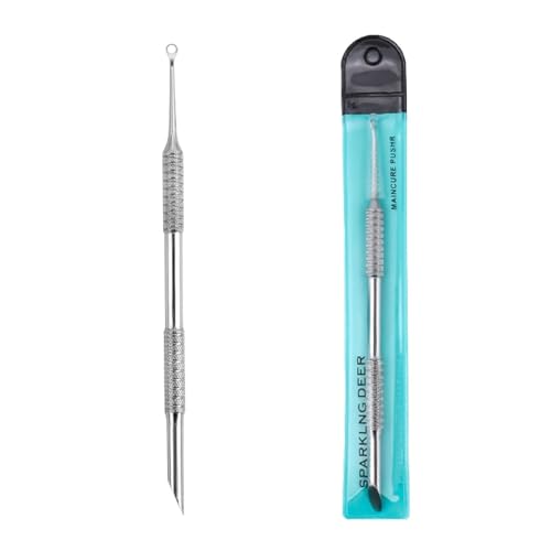 2-in-1 Manicure Cuticle Pusher Tool Stainless Steel Durable Pedicure Manicure Tools for Fingernails Toenails