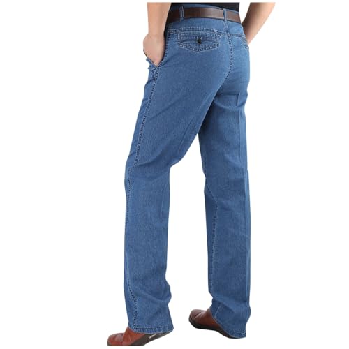 Sinzelimin Men's Jeans Pants Dressy Casual Denim Trouser Fashion Solid Color Stretch Loose Comfy Office Work Sweatpant2