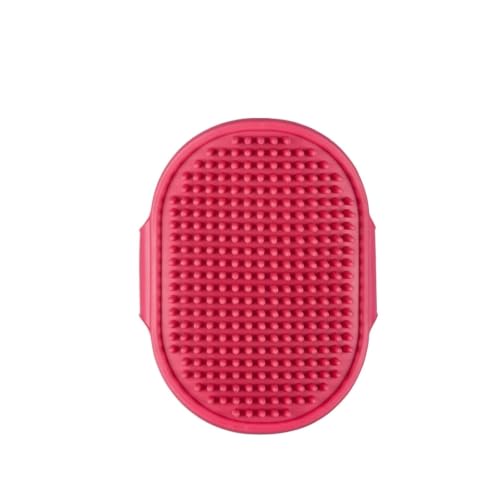 Cepillo de silicona para mascotas en color rosa para el baño de perros y gatos