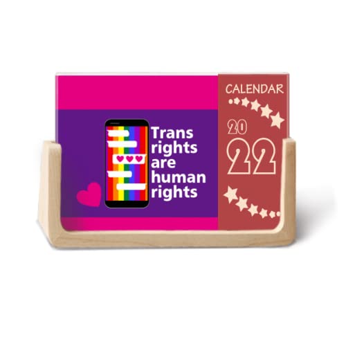 Trans Rights Are Human Rights 2022 Desk Calendar Planner 12 Month