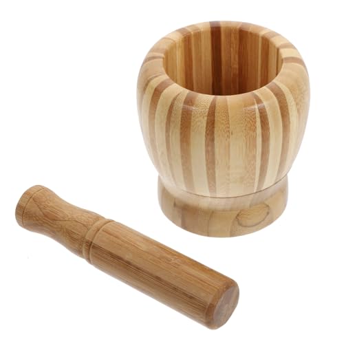 VINTORKY 1pc Bamboo Garlic Masher Garlic Grinding Tool for Dried Herbs Easy to Clean Kitchen Gadget Present for Cooking Enthusiasts