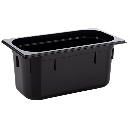 APS 82070 GN 1/3 Réservoir Gastronorm en polycarbonate, dimensions 325 x 176 mm/hauteur 150 mm/volume 5,3 litres, noir