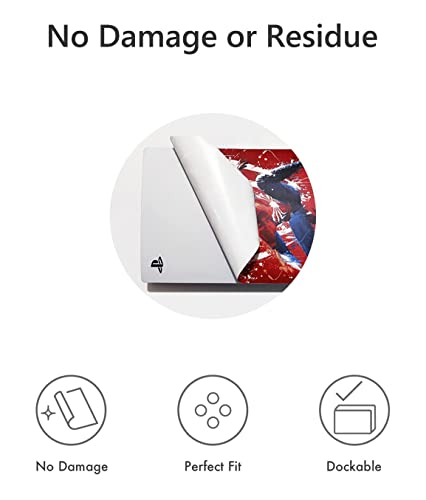 Xsuid- Disc Edition Game Console And Controller Accessories Cover Skins Ps5 Controller Skin Gift Ps5 Skins For Console Full Set Red, Spider #TOP3