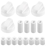 NEIQIUWING Manopole universali per forni e fornelli, set di 4 manopole girevoli resistenti al calore con adattatori per piano cottura a gas, ricambio nero bianco (bianco)