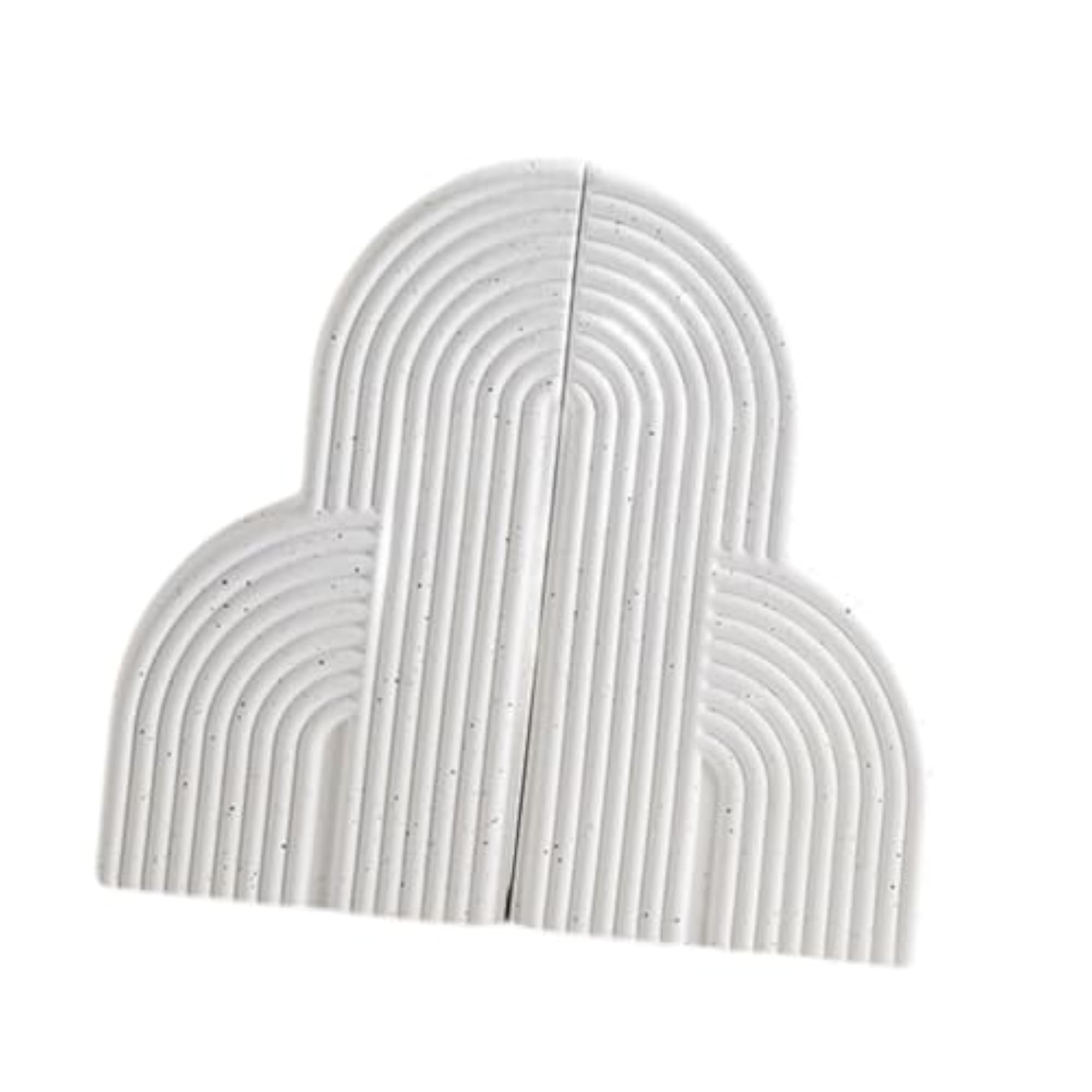 White Minimalist Decorative Bookends, Tabletop Ornaments