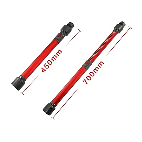 Trade-Shop Teleskoprohr/Saugrohr Ersatz für Dyson V7 V8 V10 V11 V15 Staubsauger Akkusauger Handstaubsauger ersetzt 967477-03 / Rot, 45-70cm lang
