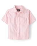 The Children's Place,Boys,Short Sleeve Button Down Shirt,Pink Stripe,Medium