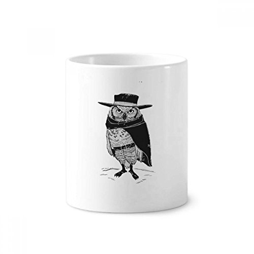 Porte-stylo chouette oiseau céramique 350ml - Tasse blanche polyvalente DIYthinker