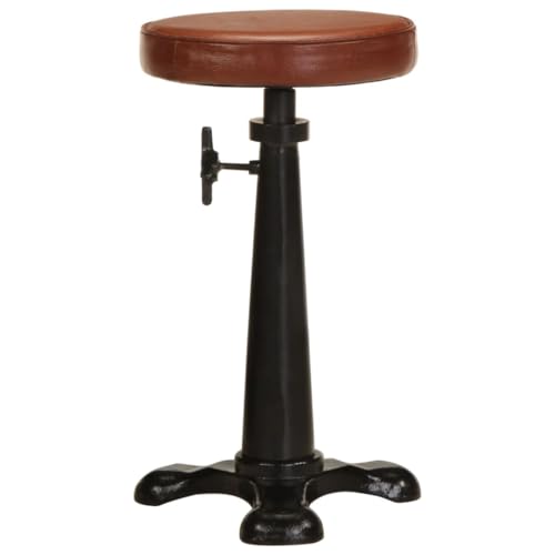 Tabouret de bar en cuir marron et fonte style moderne
