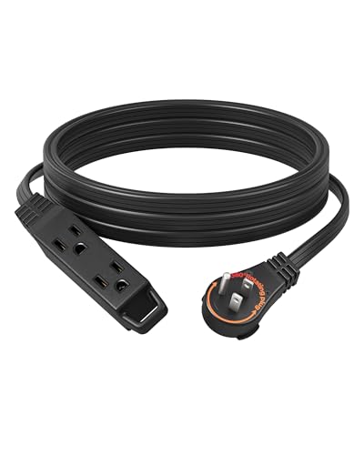 DEWENWILS 15FT Flat Plug Extension Cord, 360° Rotating Plug, 16/3