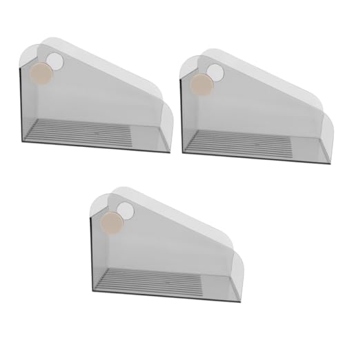 Organiseur de bureau transparent gris Operitacx à 3 compartiments pour tri vertical de dossiers
