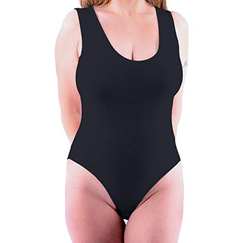Preisvergleich Produktbild BODYPERFECT Komfortträger Damenbodys Wohlfühl Body Damen Unterwäsche Weiss (Schwarz, S)