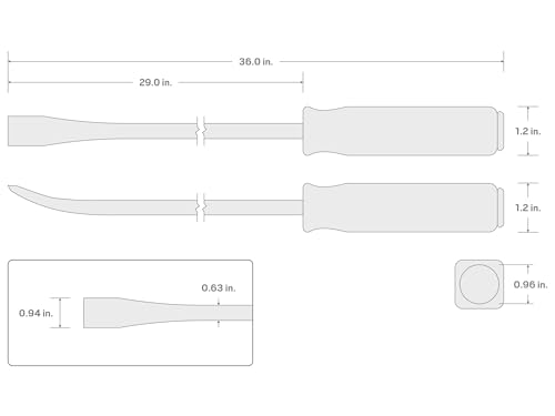Image of TEKTON 36 Inch Angled End Handled Pry Bar | LSQ42036 | Made in USA