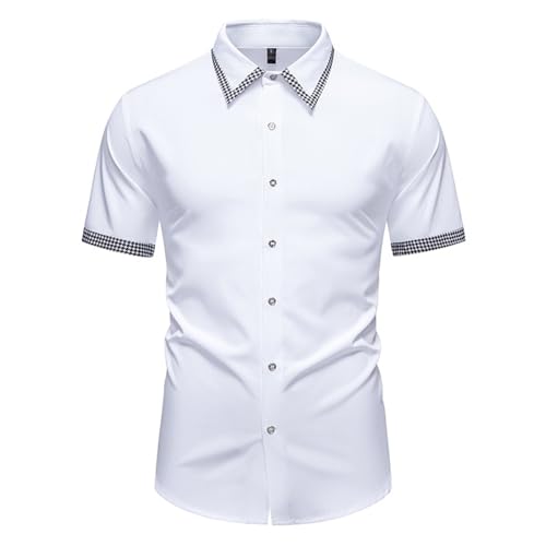 T-Shirt Court Été Décontracté - Chemise Homme Habit Casual Noir Chic
