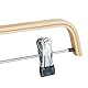 Relaxdays, Natur Hosenbügel Holz 5er Set, verstellbare & gummierte Clips, 360° drehbarer Haken, Kleiderbügel, 37cm breit