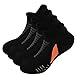 Daelesr 4 Paia Calzini Corte Sportivi Uomo Donna, Traspiranti Cotone Calze Corti da Running, Anti-Vescica Spugna Low Cut Calzini da Corsa Corti per Fitness Trekking Ciclismo (Nero)