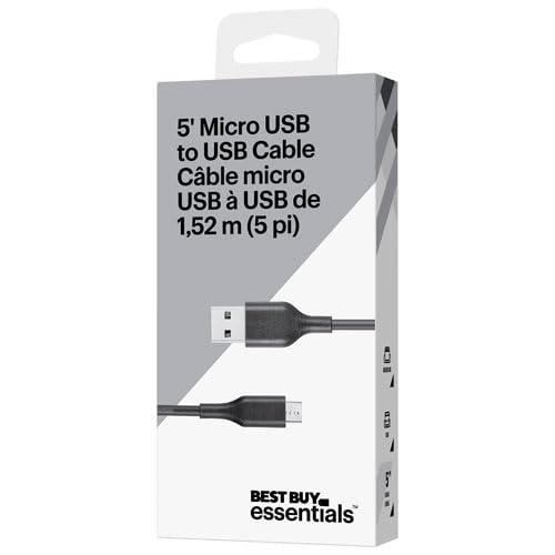 Image of Best Buy essentials Phone & Mobile Device Charging Accessories - Lightning & USB-C Options, Charging Cords, Hubs & Power Accessories (Micro USB to USB Cable, 5 ft (BLK))